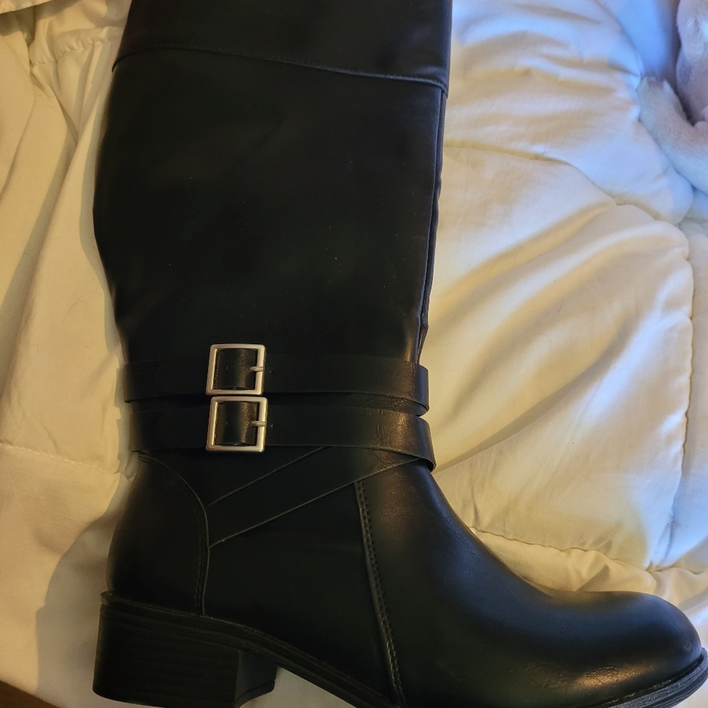 Women's Arizona Black Knee Boots US 9.5 Wide Calf